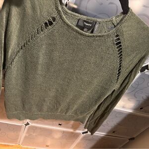 Women’s Theory Olive Green Linen Blend